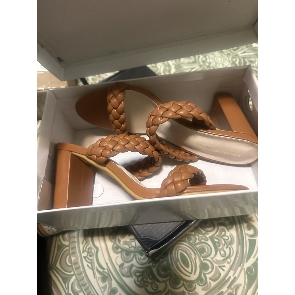 Women's Heels Charm Braided Heeled Sandals Size 9 New - Picture 5 of 6